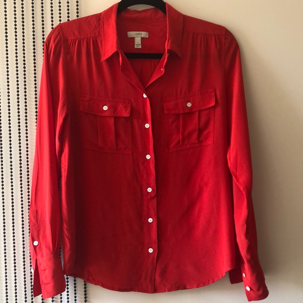 100% silk J. Crew button down size 2